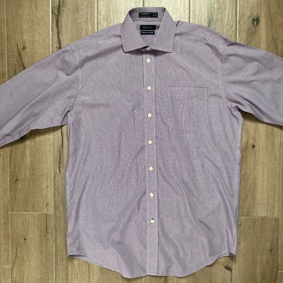 NWOT Nautica Premium Non-Iron Men's Dress Shirt in Mini Gingham - Picture 3 of 5